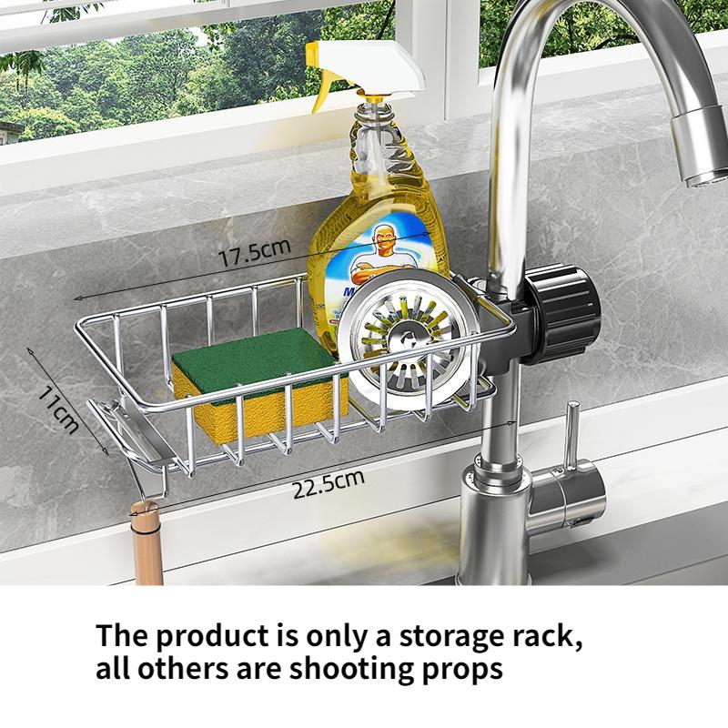

1PC Kitchen Faucet Rack Dishwashing Sink Sink Rack Drain Basket Sponge Brush Scouring Cloth Rag Storage Kitchen Tools 1-tier