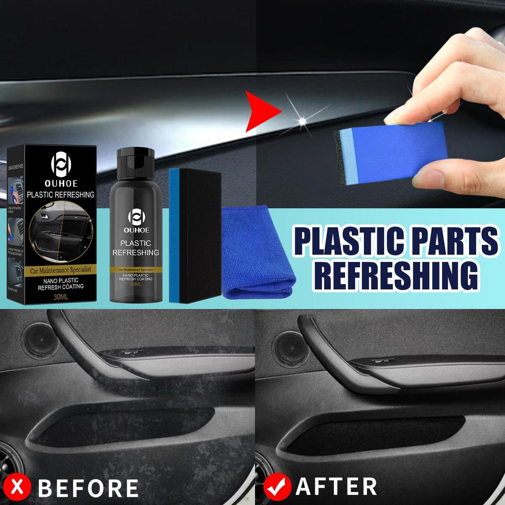 OUHOE Car Interior Plastic Restorer & Polisher - Dustproof Whitening Dashboard Care.