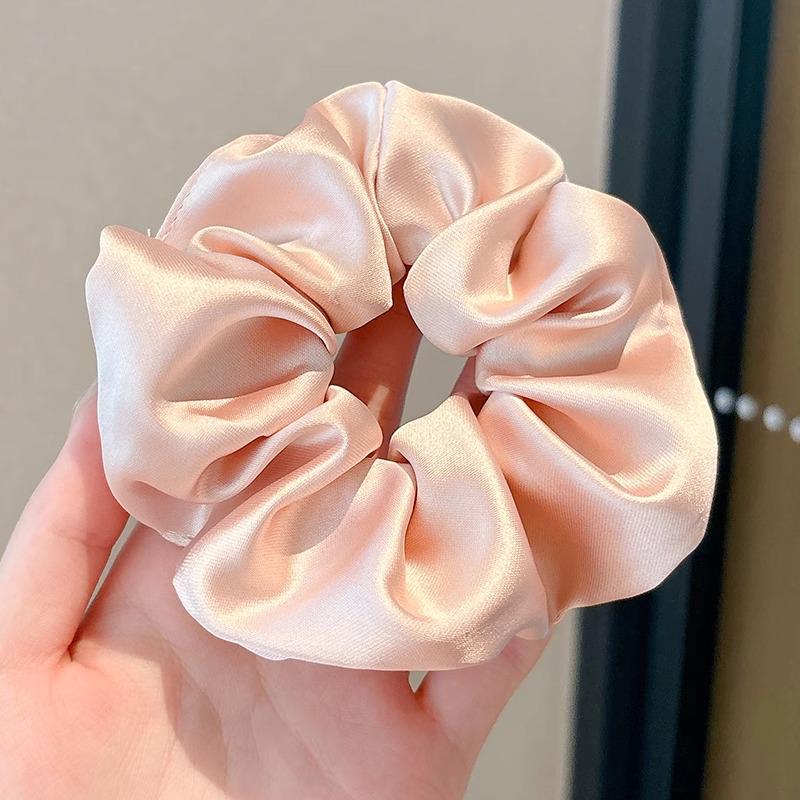 

Women s French Retro Satin Scrunchie Pillow Hair Tie – Soft, No Damage, Cotton-Filled, Ruffled.