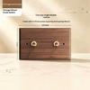 Solid Walnut Wood Wall Switch Socket Retro Brass Toggle Switch 1/2/3 Gang Brazilian Type N Outlet Usb Type-C