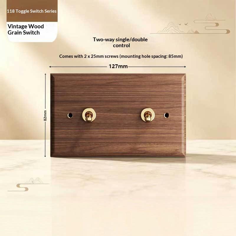 Solid Walnut Wood Wall Switch Socket Retro Brass Toggle Switch 1/2/3 Gang Brazilian Type N Outlet Usb Type-C