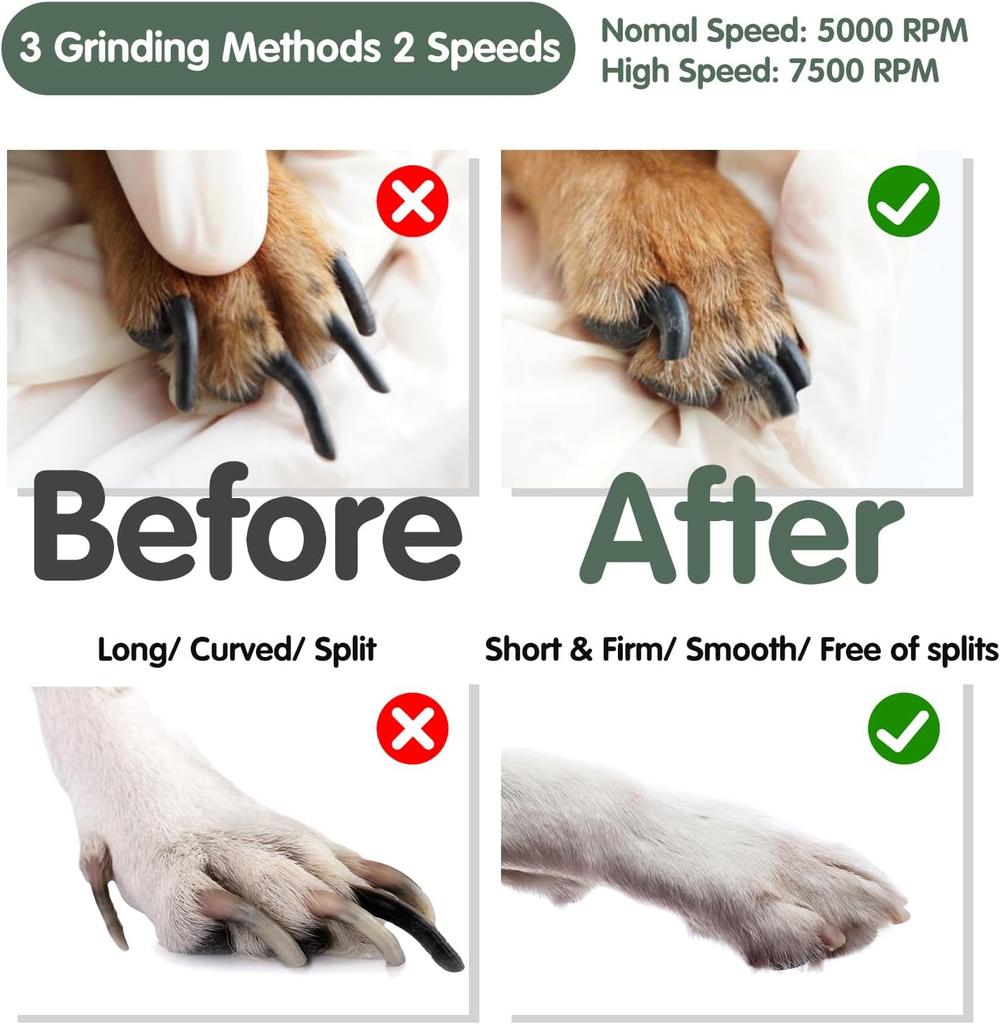 5V USB Electric Cat Nail Grinder with Clippers LED Light Pet Nail Grinder 500 MAh Pet Nail Trimmers for Dog Paws Grooming