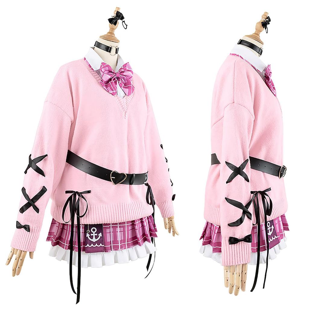 Hololive Minato Aqua Cosplay Halloween VTuber New Costume Uniform [milky time] (Cardigan ver.)