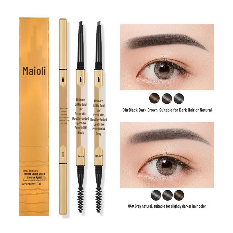 Ultra-Fine 3D Smudge-Proof Double-Ended Eyebrow Pencil with Triangle Tip