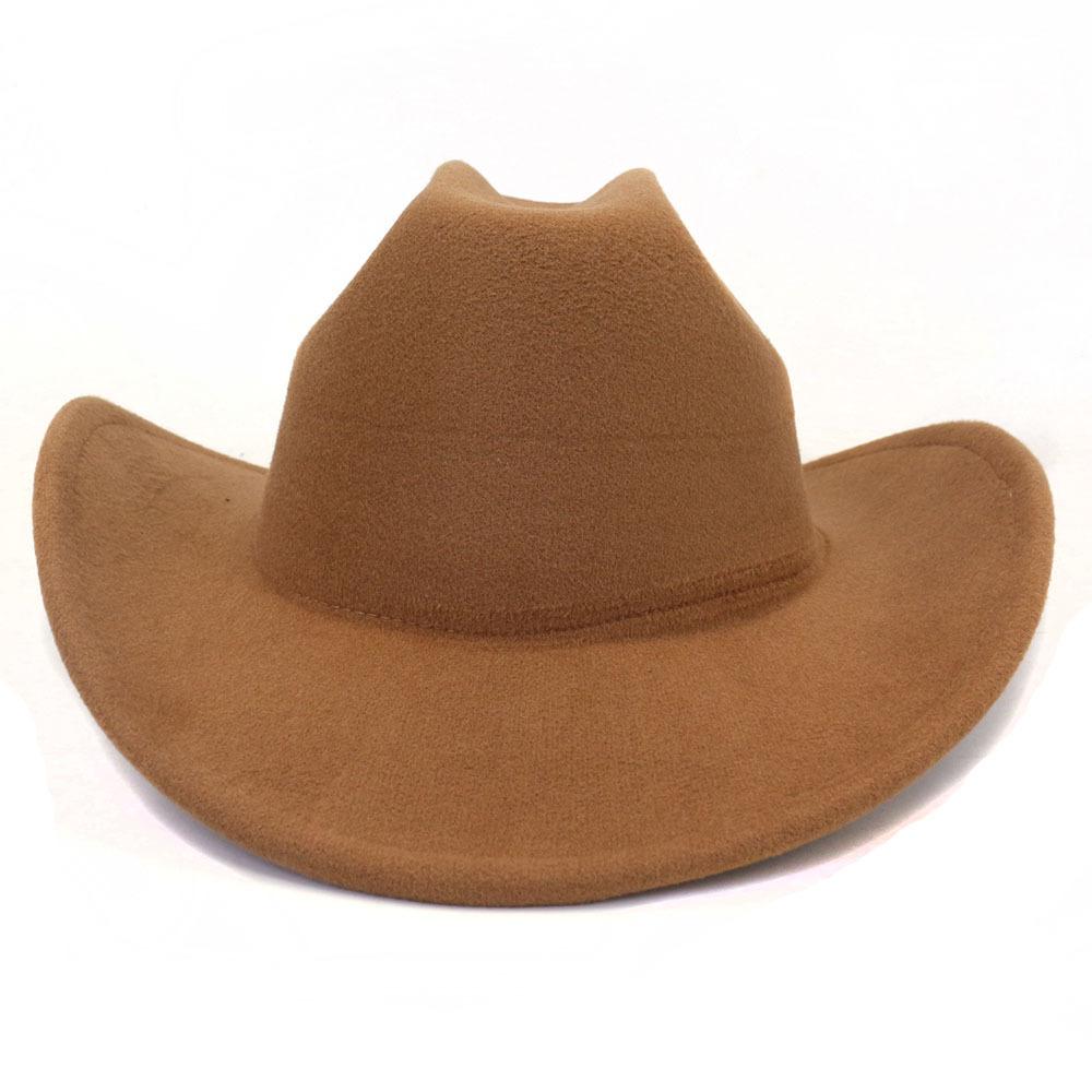 Yeni kadın erkek Yapay Yün Batı kovboy şapkası Kış Sonbahar Beyefendi Caz ​​Cowgirl Şapka Cloche Sombrero Kapaklar