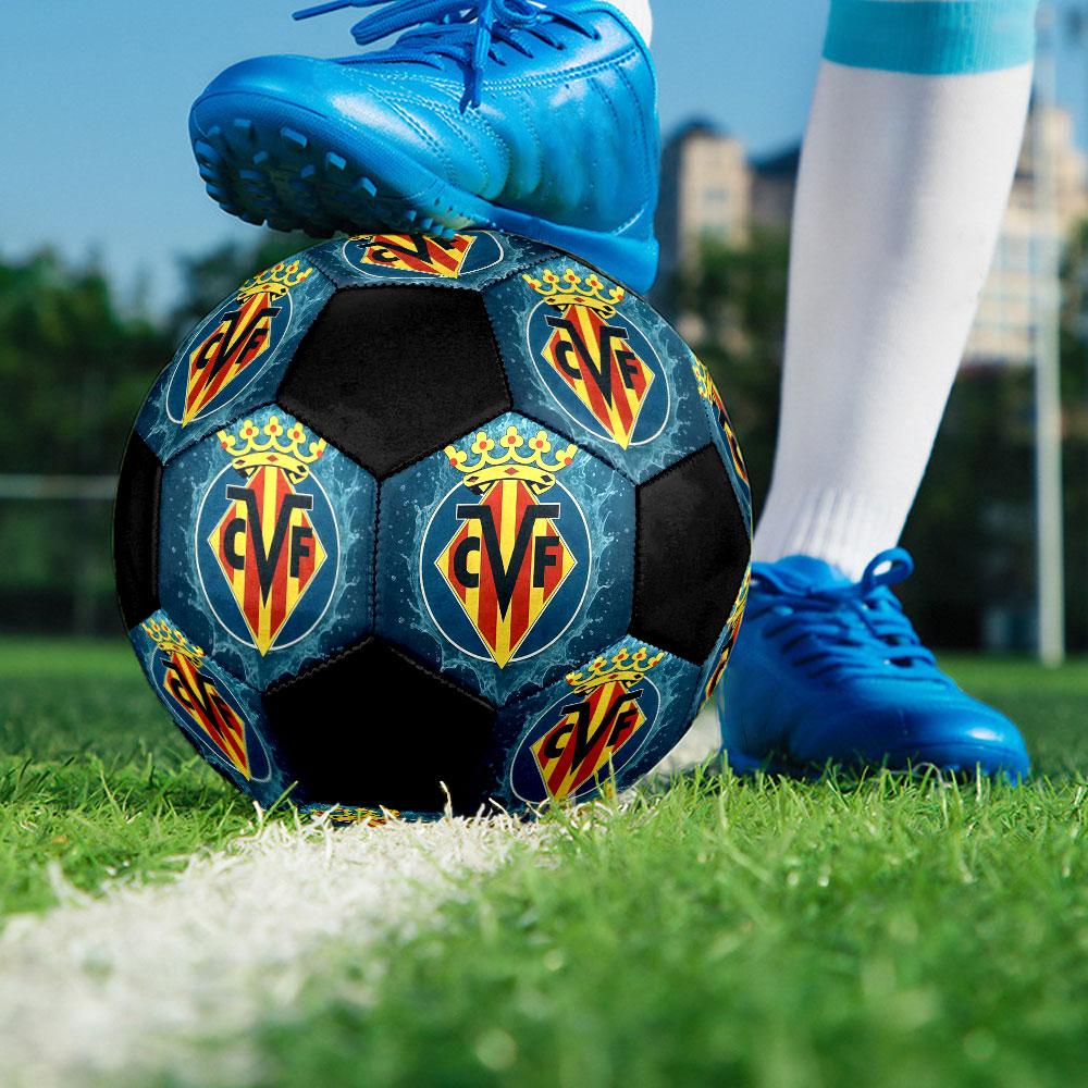 1PC Villarreal football size 5 soccer ball PrahaIndoor Soccer Ball Colorful All Ages Machine Stitched PVC Competition Ready Durable High-Bounce