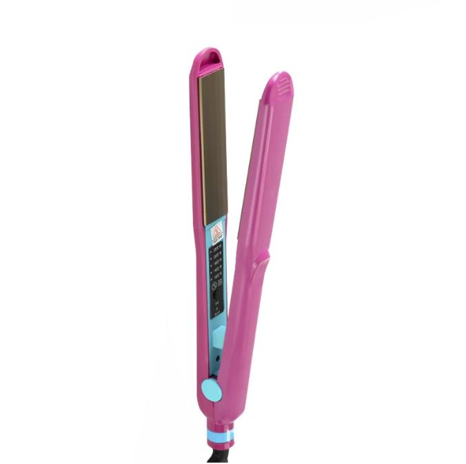 Professional Ceramic Corrugated Iron for Hair Wave Corrugation Flat Irons Electric Curling Crimped Wide Plates Beauty Hair Iron