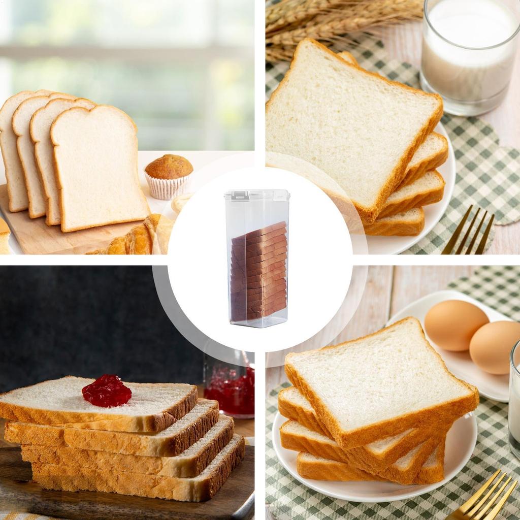 Bread Loaf Container Clear Airtight Bread Box with Lid Fresh Sandwich bread storage container Tall Bread Saver For Kitchen