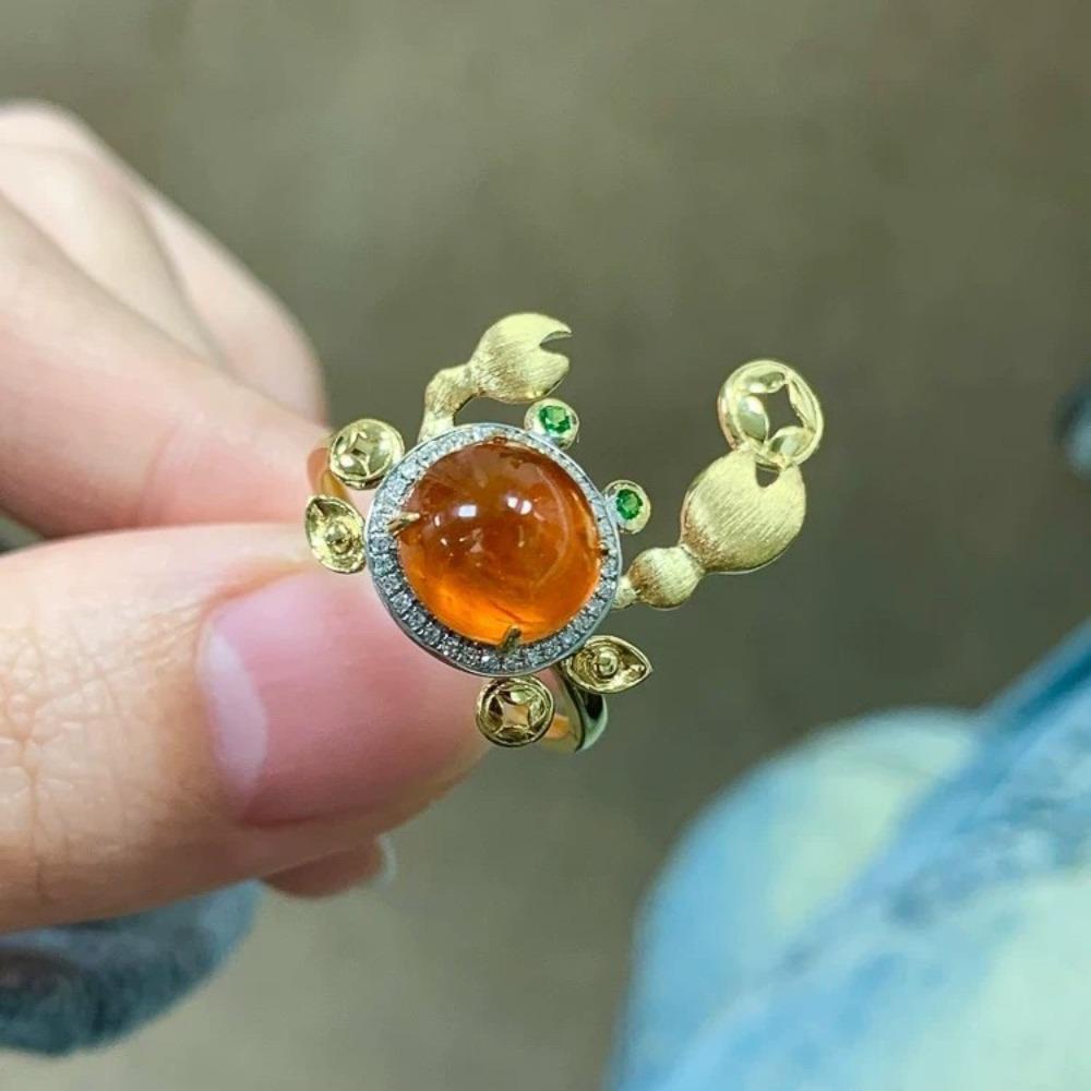 

Есть плоскогубцы Кольцо-краб Роскошный нишевый изысканный уникальный модный дизайн личности Высококлассное открытое кольцо