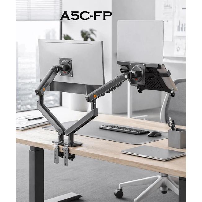 Desktop NB F160 + FP-2 Gas Spring Dual Arm for 17"-27" Monitor Holder + 10"-17" Laptop Support Air Press Mount Stand Load 2-9kg