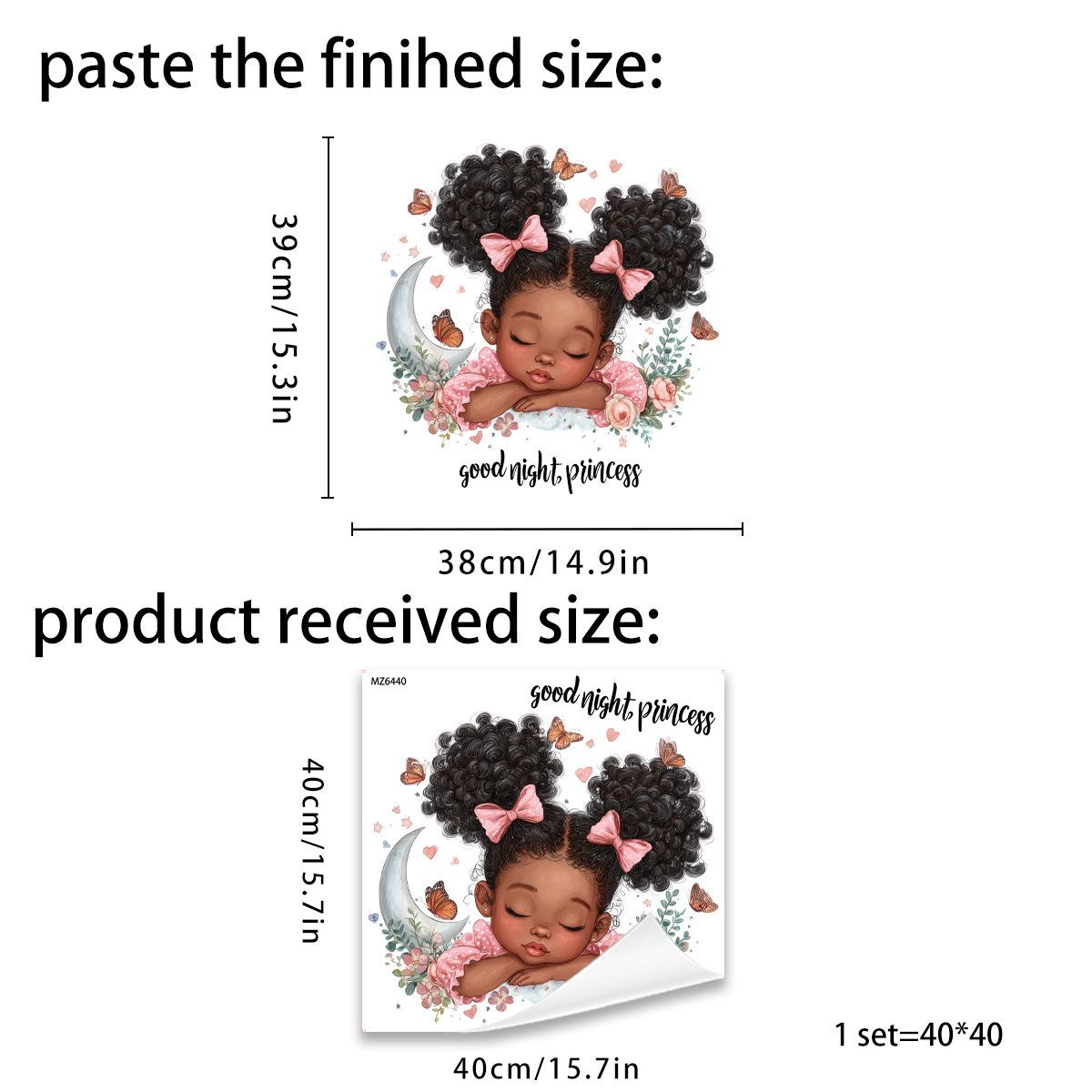 

Afro Hair Girl Self Adhesive Wall Sticker for Bedroom Headboard Living Room Sofa Background Home Decor 40x40cm разноцветный