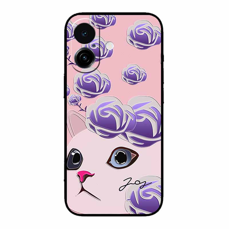 3D Emboss Case For iphone 17 2025 Phone Case Coque Flowers Black Silicone Soft Back Cover For iphone 17 5G Case 6.3" Funda Shell