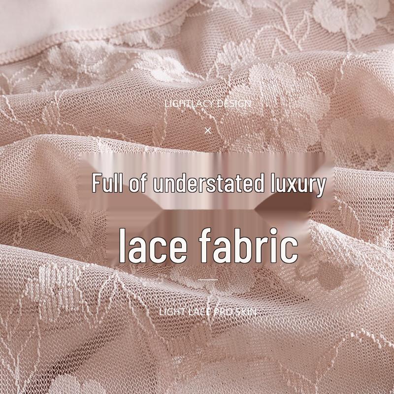 Palando Women's Lace Silk-Lined Seamless Mid-Waist Briefs