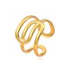 Geometric Lines Adjustable Stainless Steel Open Ring for Women