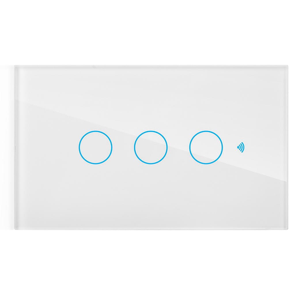 WiFi Touch Screen Switch Single Circle for Alexa for Google 3?Way AC  (White )