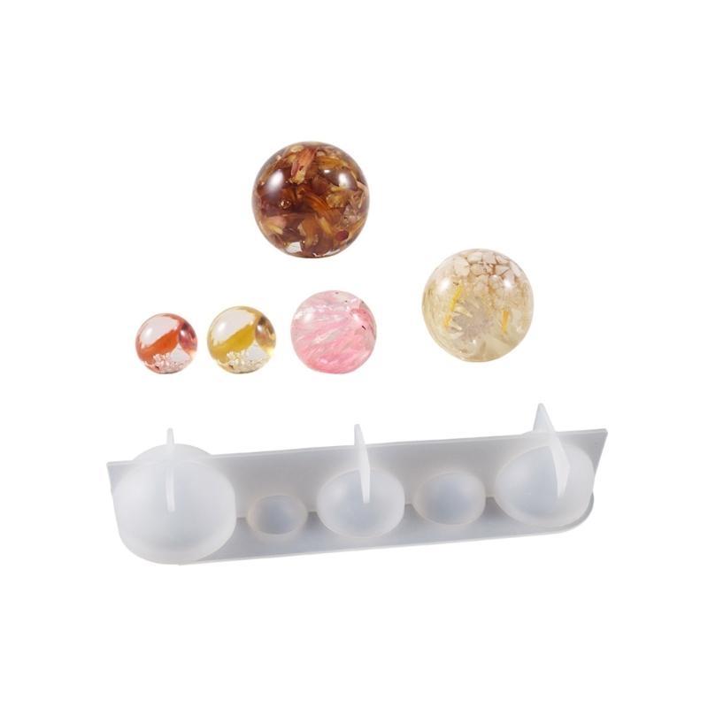 20 25 30 35 40mm 5-Cavity Sphere Molds for Resin Round Ball Resin Mold Silicone Orbs Mold for Jewellery Making