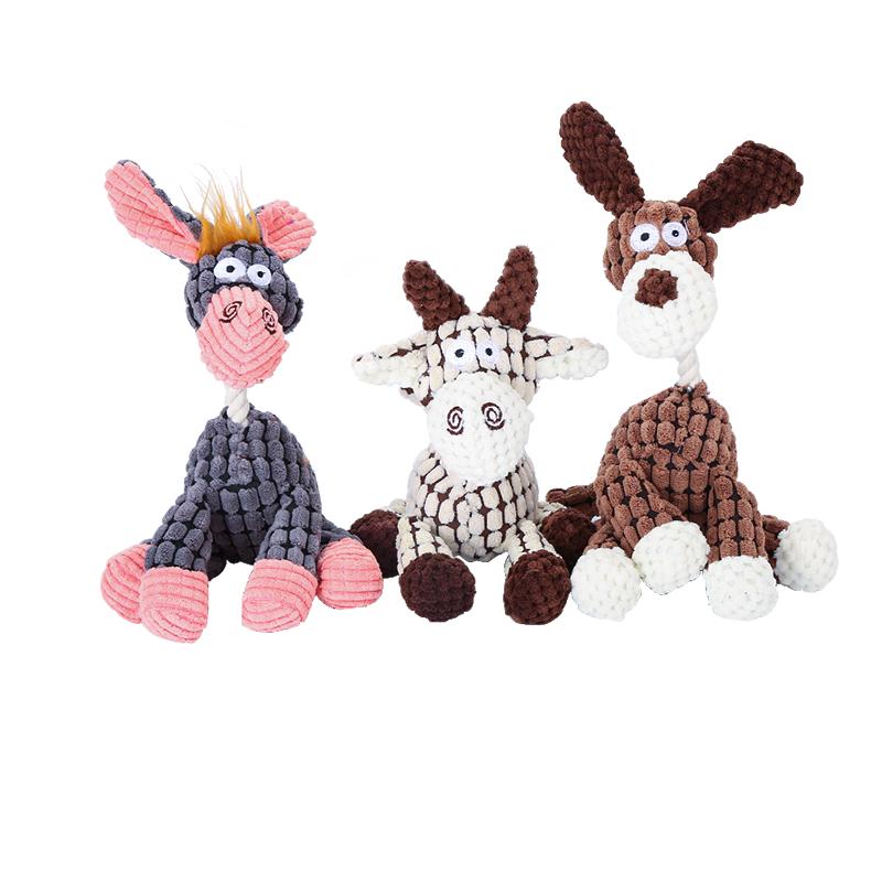 Stuffed Donkey Pet Dog Toy Bite Resistant Teeth Stuffed Toy with Bb Bark 2026