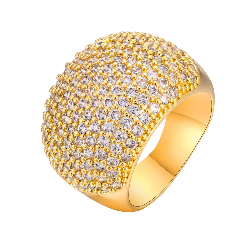 Vnox Oversize Statement Ring for Women Girls, Full CZ Cubic Zirconia Stones Bling Ring, Luxury Jewelry