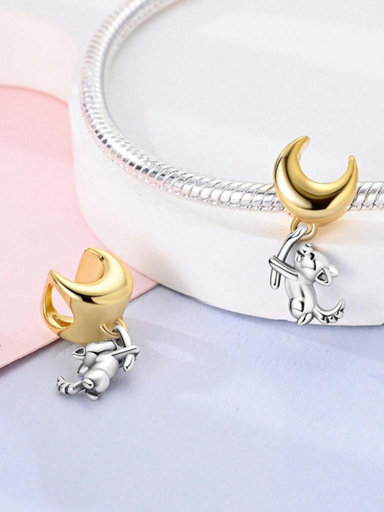 Charms Plata Cute Cat Maneki Neko Beads Charm Copper Plated Fit Charms Copperoriginal Bracelet For Jewelry Making Diy Charm