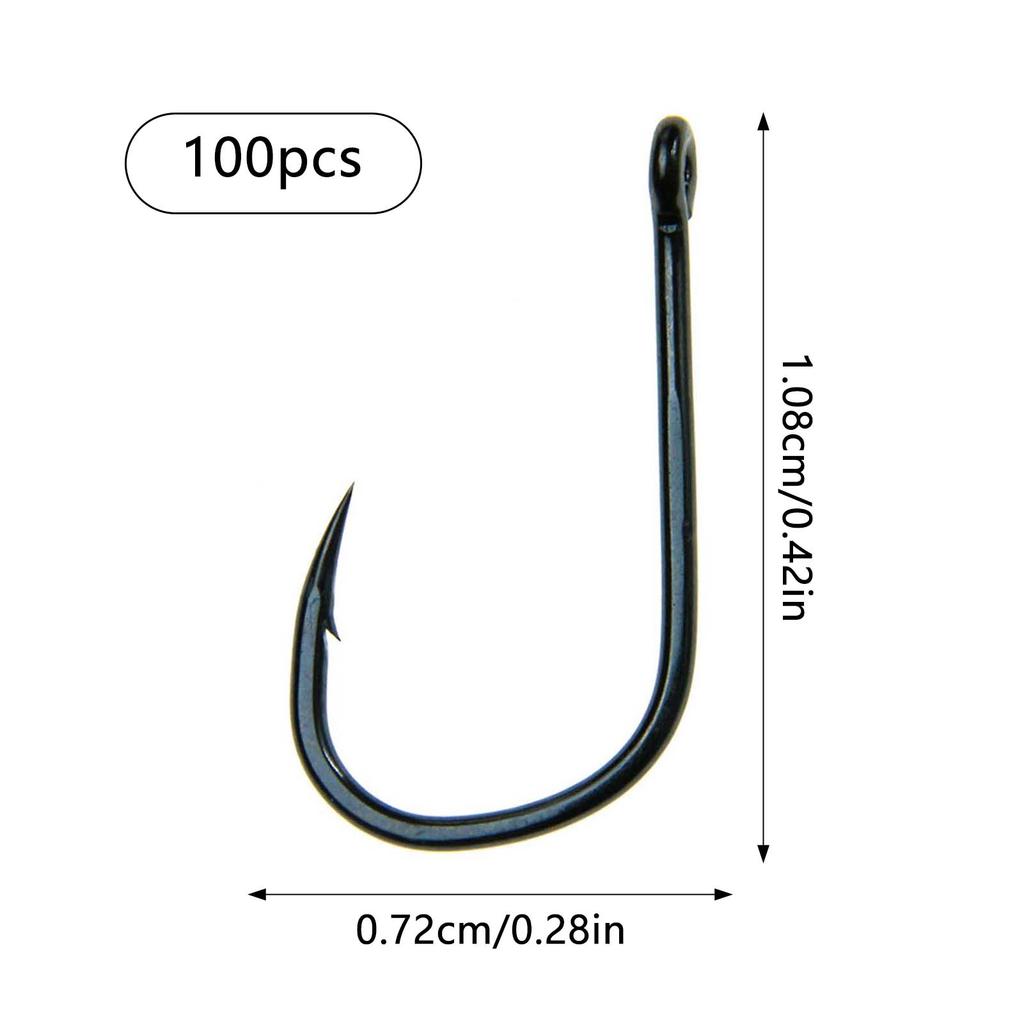 Black Sharp Barbed Fish Hooks with Durable High-Carbon Steel Material Suitable for Saltwater Freshwater
