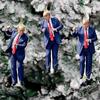 3 Pcs Trump Christmas Ornament 2D Acrylic Santa Hat Trump Pendant Car