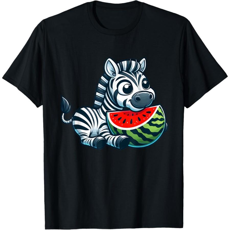Милая футболка с арбузом-зеброй S
