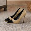 Sexy Color Block Pointed Stiletto Heel Women's High Heels  New Platform Super High Heel Shoes Women
