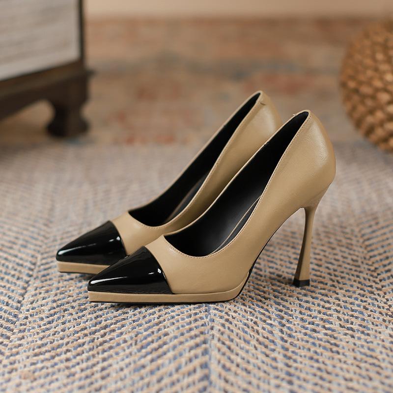 Sexy Color Block Pointed Stiletto Heel Women's High Heels  New Platform Super High Heel Shoes Women
