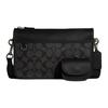 Coach Heritage 25 Classic Monogram Color Block Multifunzionale Tre-in-Uno Tela e Pelle Borsa a Tracolla Media Borse da Uomo Nero Grigio C8141-QBMI5