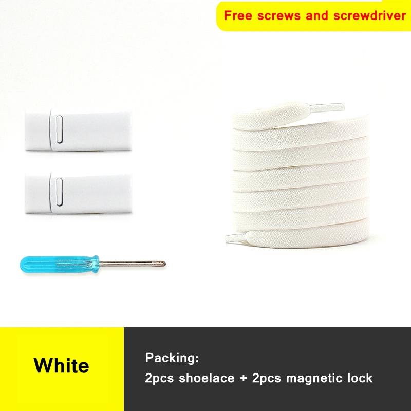 Colorful Magnetic Lock elastic Shoelaces Without ties Elastic Laces Sneaker No Tie Shoe laces Kids Adult Flat Shoelace for Shoes