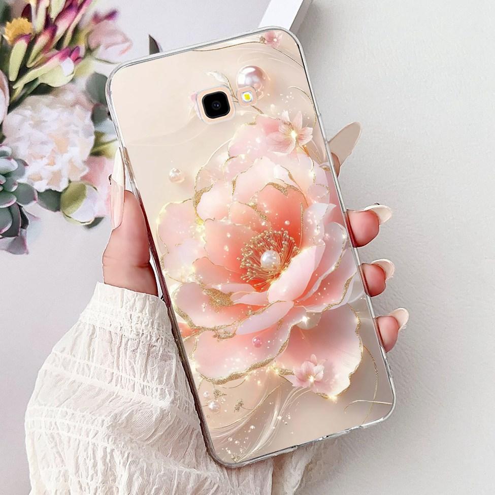 For Samsung J4 Plus Case Clear Cute Fashion Flowers Cool Painted Back Cover For Samsung Galaxy J4+ Phone Case SM-J415F SM-J415G