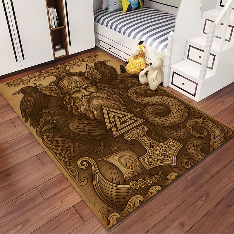 Norse Mythology Viking Art Suitable As a Non-slip Mat for the Living Room or Bedroom Sofa