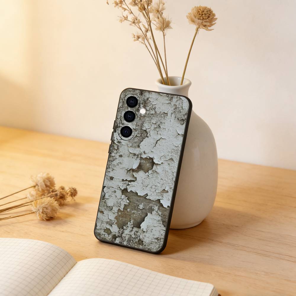Retro Rust Design Phone Case Black Silicone Soft For Samsung Galaxy A73,A72,A71,A70,A53,A52,A51