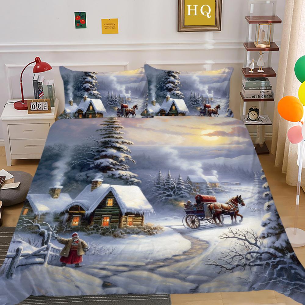 3D Christmas Printing Bed Set Cover King Size Polyester Bedding Set Boy Kid High Quality Bed Clothes