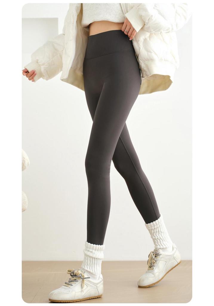 Plus-Size Fleece-Lined Shark Pants: High-Waisted, Thick, and Warm Yoga Leggings for Autumn/Winter 2025