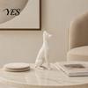 Minimalist Dog Statue 3D Printed Sitting Figurine, Modern Statue, Animal White Figurine Sculpture Decoration for Home Office Desk, Gift Pet Lovers PLA