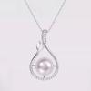 Seulement 925 Sterling Silver Freshwater Natural Pearl Pendant Necklace with Zircon Elegant Flower Design Fine Jewelry for Women