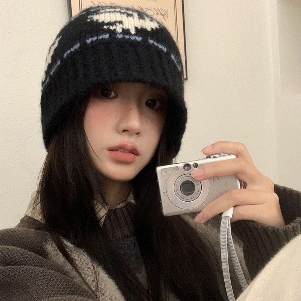 Warm Snowflake Beanies Printed Printing Knit Cap Retro Jacquard Knitted Hat  Apparel Accessories