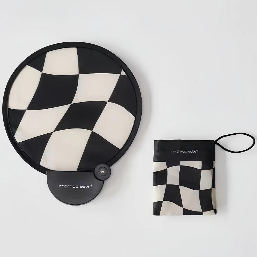 New with Storage Bag Portable Folding Fan Compact Design Vintage Style Handheld Fan Round Fan Outdoor Activities