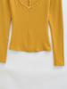 Spicy Girl Sexy Low Neck Long Sleeve T-shirt - Spring Stylish Slim Fit Solid Color Women's Top
