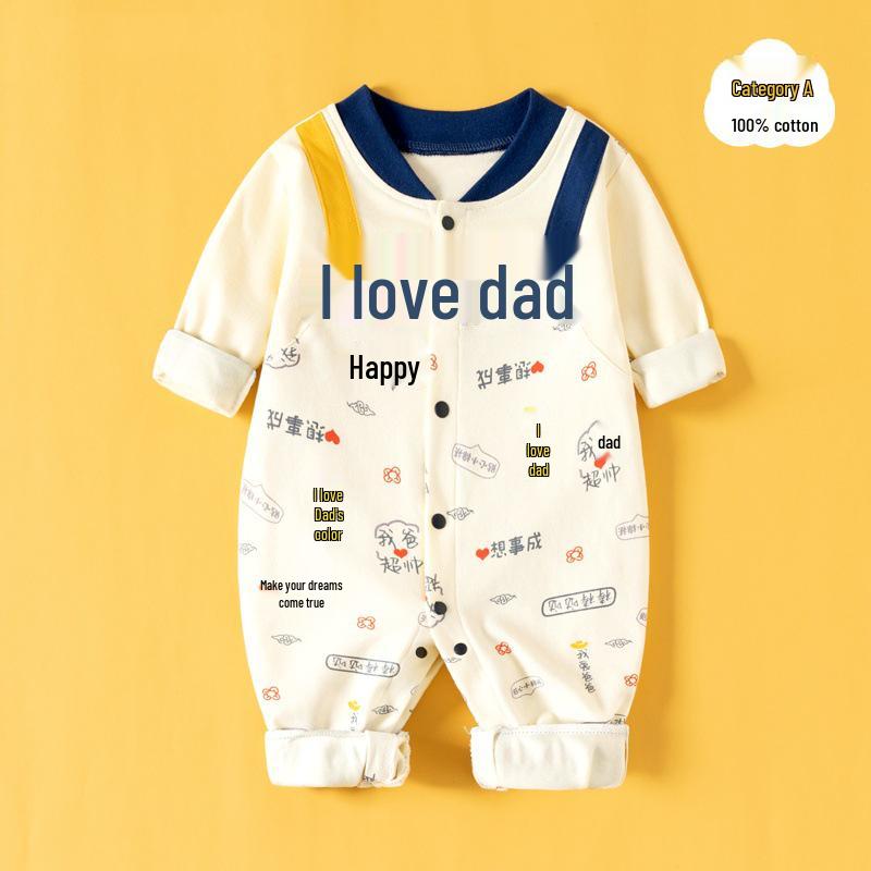 Exklusiver Langarm-Baby-Strampler – Reiner Baumwoll-Krabbelanzug für Frühling und Herbst