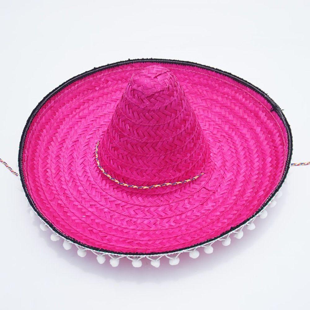 Panama Bucket Mexican Straw Hats Wide Brim Carnival Sombrero Outdoor Mexican Party Hat  Party Decor