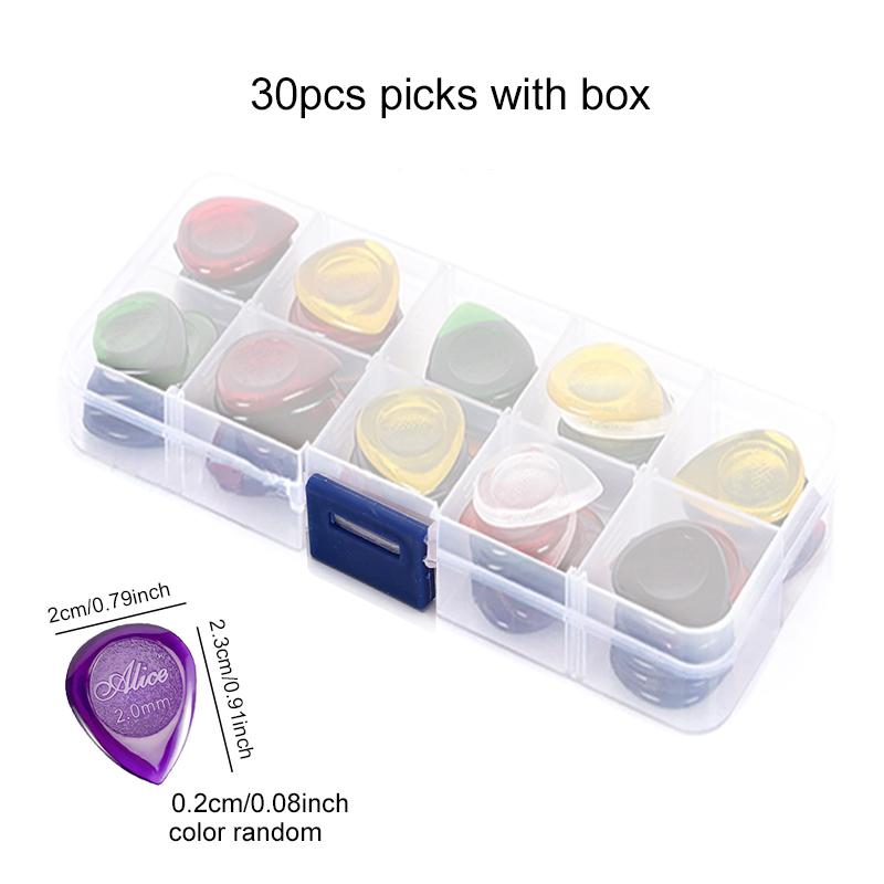 30pcs Guitar Picks ABS Plectrums with Storage Box Large Teardrop Shape Big Thickness 1mm 2mm 3mm Guitar Pick Accessories TMZ