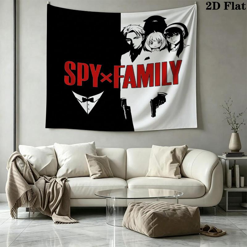 Spyxfamily Wall Tapestry Aesthetic Wall Hanging Printed Fabric Blanket Decorative Tapestries For Bedroom Living Room Home Decor