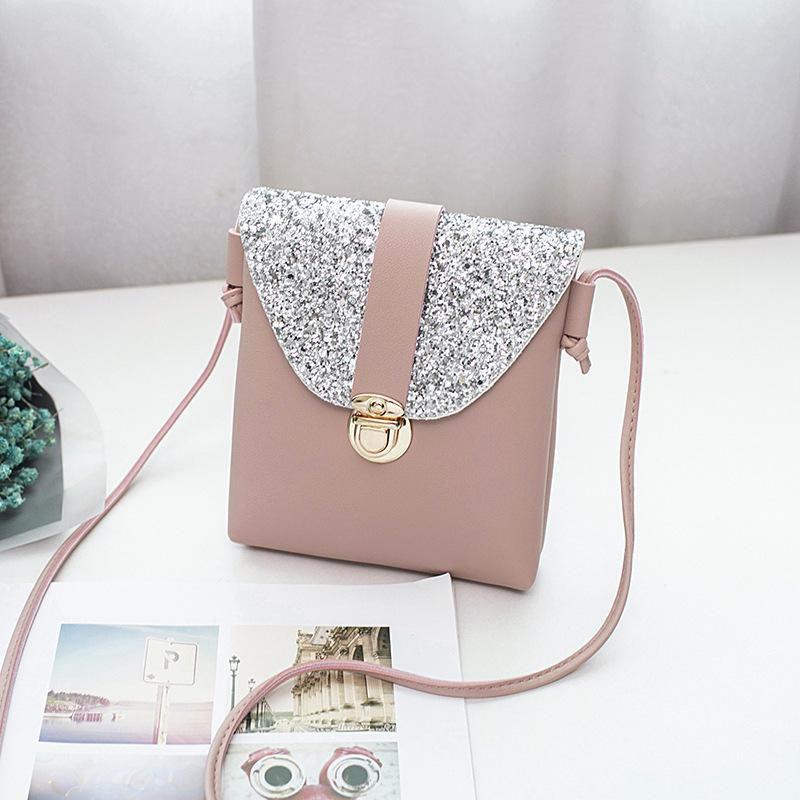 Chic Female Shoulder Bag With Sparkling Sequins And Stylish Compact Design
