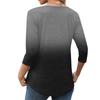 Damen T-Shirt Tee Knopf 3/4 Ärmel Tunika Täglich Wochenende Mode Basic V-Ausschnitt Reguläres Oberteil