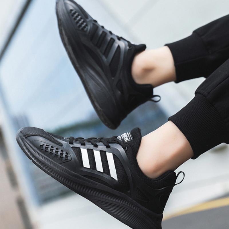 Men's Running Shoes, Lightweight Sneakers, Comfortable Walking Shoes, Mesh Casual Shoes, Thick-soled White Shoes