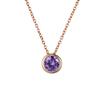 Shiny Colorful CZ Birthstone Necklace Round Stainless Steel Link Chain Necklace Boutique Birth Stone Zircon Necklace for Women