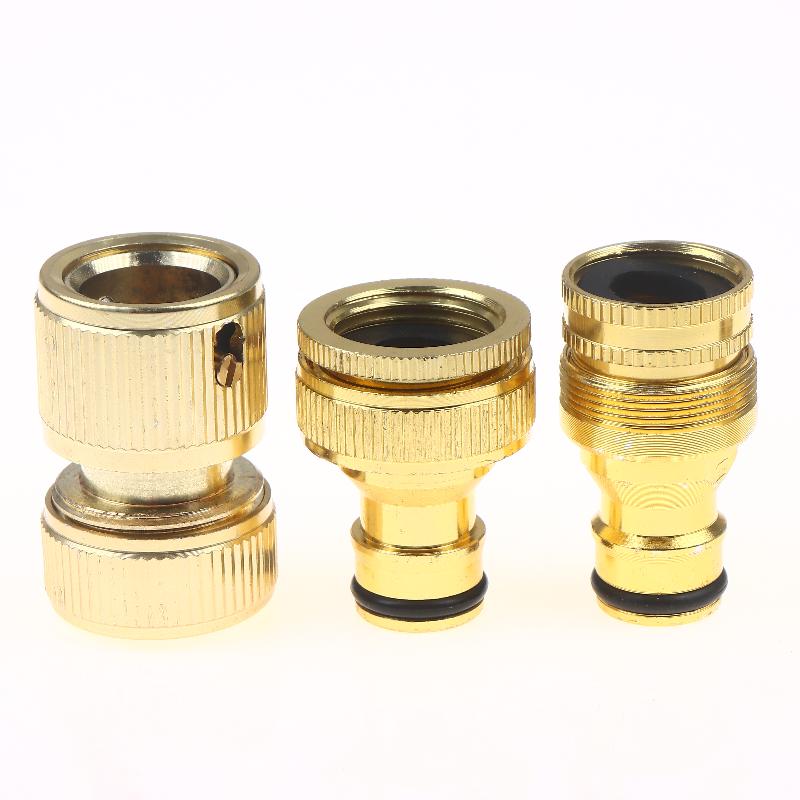 2Pcs Standard Aluminum Hose Connector Set - 4/6'' Tap Fitting Quick Connect For Garden Pipes Hose Connector