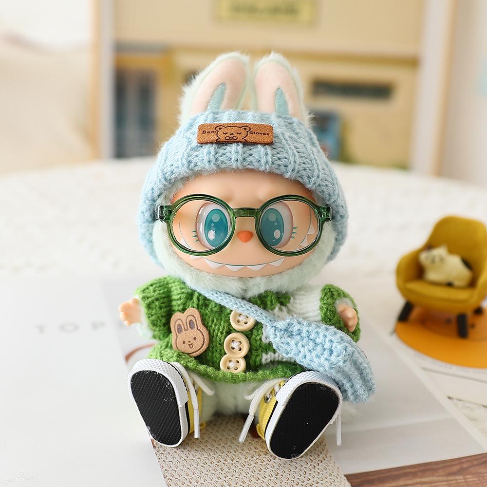 Knitted Sweater Set with Hat/Bag/Glass/Shoes Doll Clothes Outfit for 17cm Figures 1st/2nd/3rd (No Doll)
